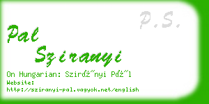 pal sziranyi business card